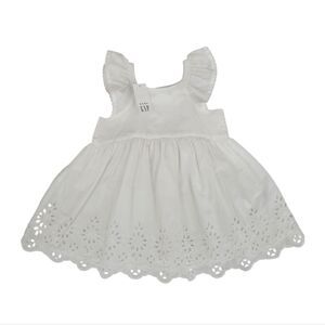 Baby Gap White Eyelet Dress / Blouse Cotton Girls Infant Size 6-12mo